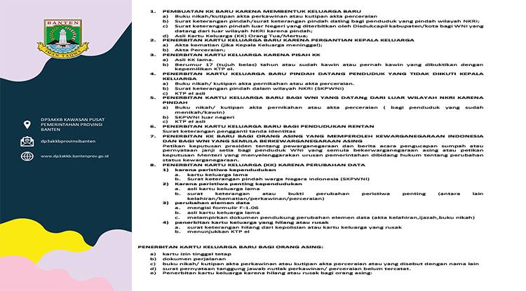 PERSYARATAN PEMBUATAN KK