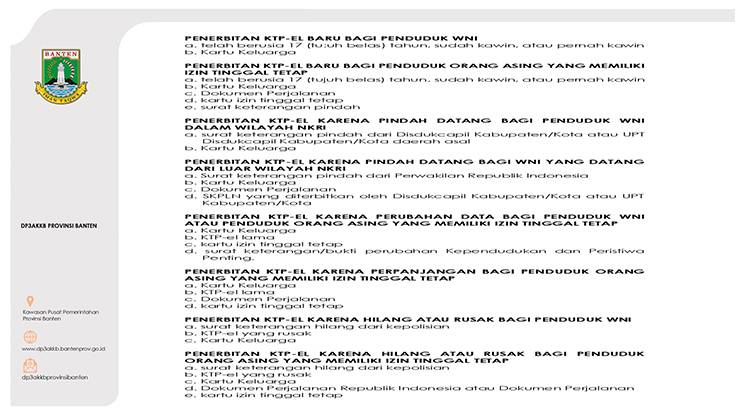 PERSYARATAN PENERBITAN KTP